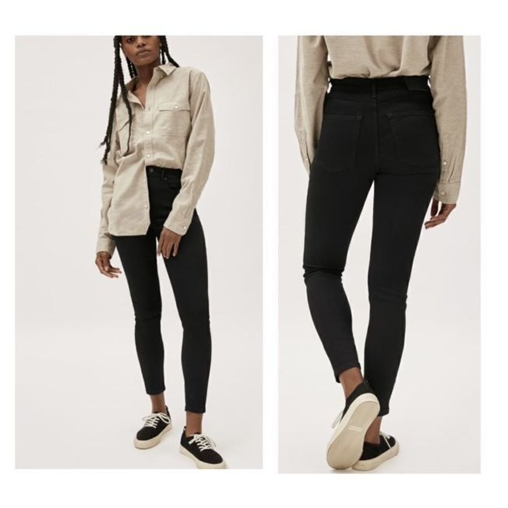 Everlane Women's High Rise Tapered Leg Skinny Jeans Charcoal Dark wash Size 25R